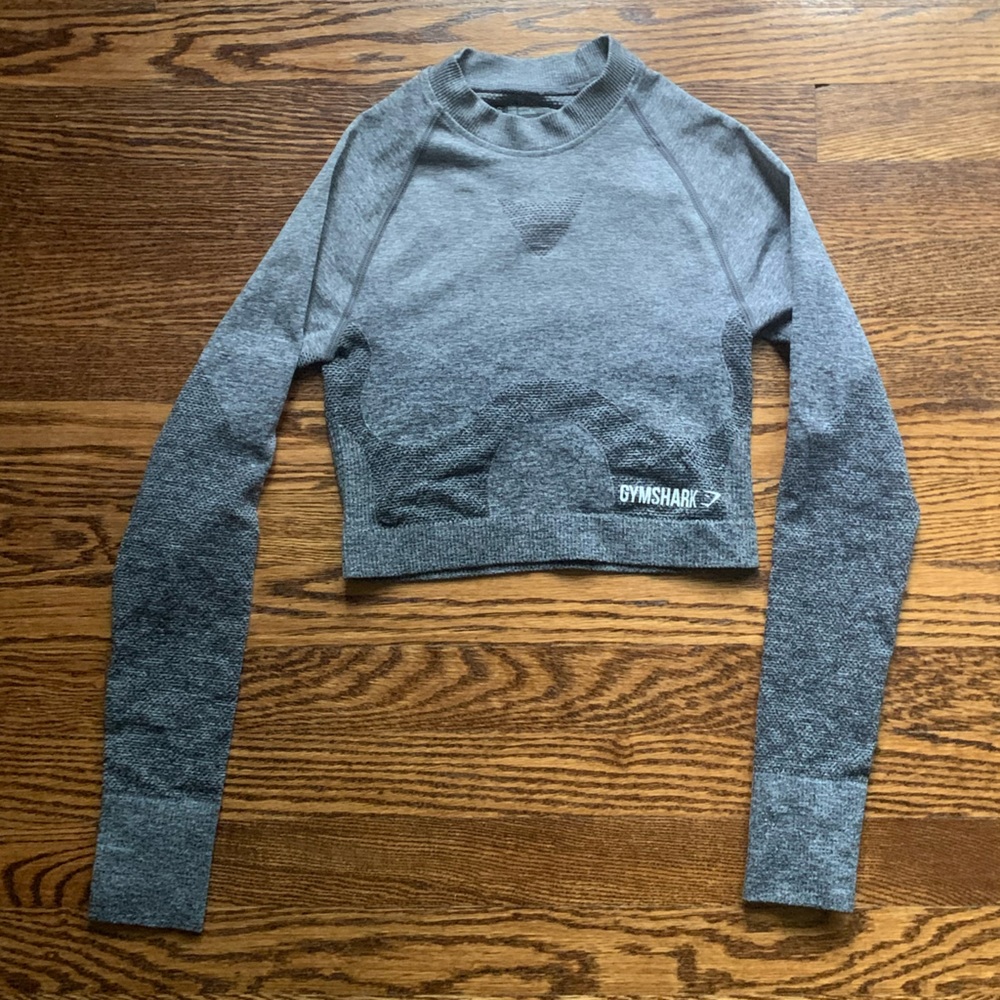 Gymshark Adapt Seamless Gray Long Sleeve Crop Top